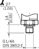 Изображение Rõhuandur PBT, 0-400bar, välj: 4-20mA, G1/4", täpsus 1%, L connector, SICK